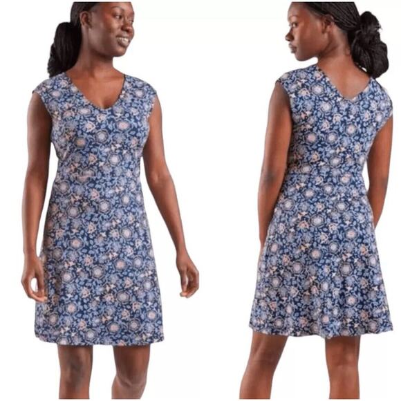 Title Nine Double Dare Stretch Knit Dress Romper in Tabriz Print Women’s Medium - Picture 2 of 11